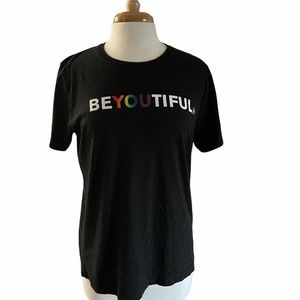 #JunePride BLACK T-SHIRT MULTICCOLOR SPECKLES~M